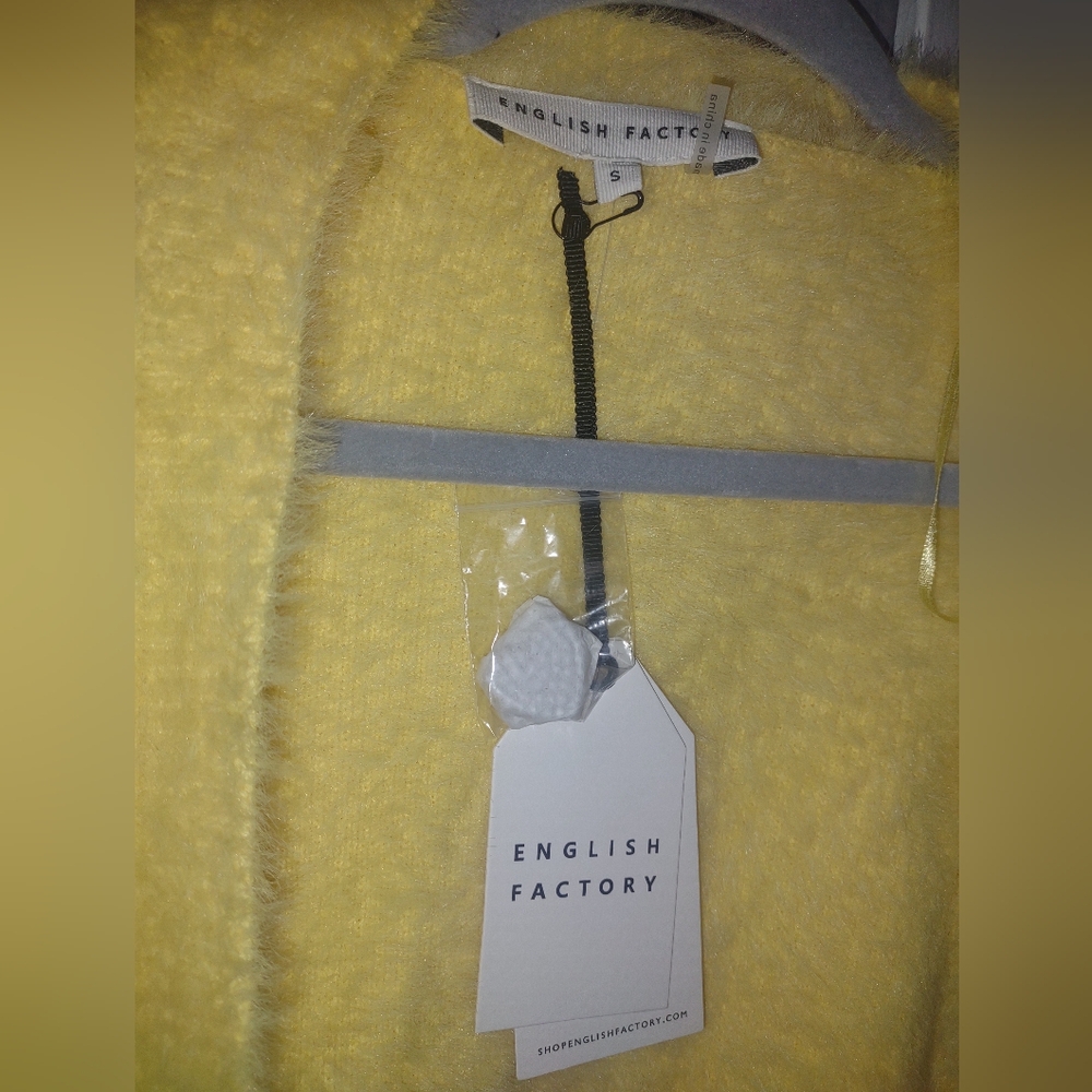 Soft Yellow Fuzzy Knit Cardigan - Picture 2 of 9